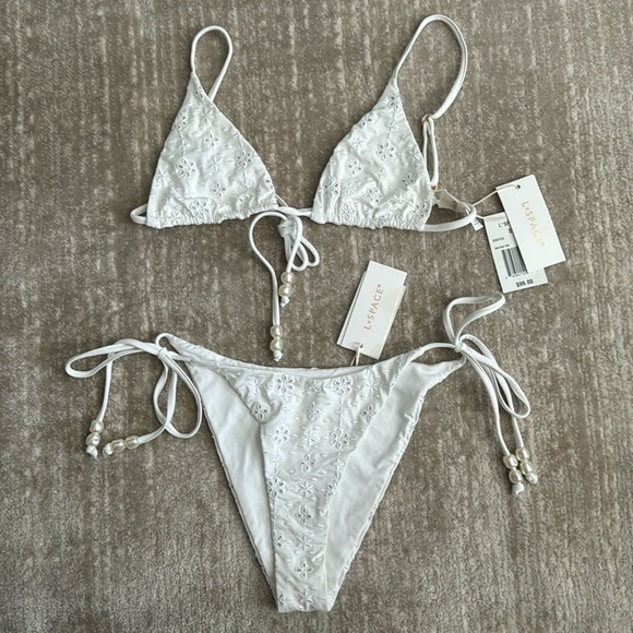 LSpace Eyelet Bikini in White - Picture 4 of 7